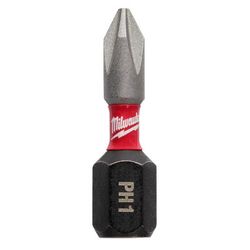 Milwaukee Shockwave Phillips #1 X 1 in. L Impact Insert Bit Steel 2 pk