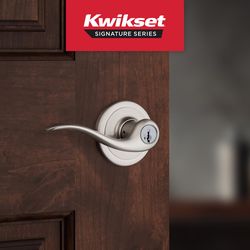 Kwikset SmartKey Tustin Satin Nickel Entry Door Knob KW1 1-3/4 in.