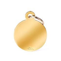 MyFamily Basic Gold Big Circle Aluminum Dog Pet Tags Large