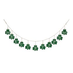 Glitzhome St Patrick's Day Shamrocks Garland Metal 1 pc
