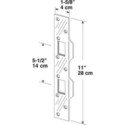 Prime-Line 11 in. H X 5-1/2 in. L Satin Nickel Steel Door Strike