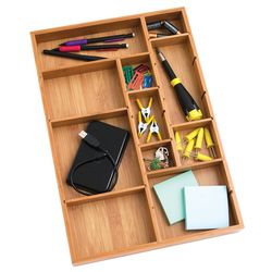 Lipper International 1.88 in. H X 17.5 in. W X 12.5 in. D Bamboo Adjustable Drawer Organizer