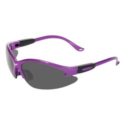 Global Vision Cougar Semi Rimless Safety Sunglasses Smoke Lens Purple Frame 1 pc