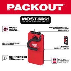 Milwaukee Packout Small Black/Red Plastic 8 in. L S-Hook 1 pk