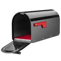 Architectural Mailboxes Sequoia Modern Galvanized Steel Post Mount Pewter Mailbox