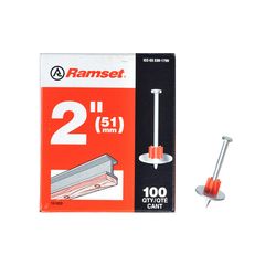 Ramset .3 in. D X 2 in. L Steel Flat Head Drive Pin with Washer 100 pk