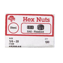 Hillman 1/4 in. Zinc-Plated Steel SAE Hex Nut 100 pk