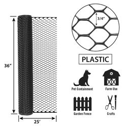 Tenax 3 ft. H X 25 ft. L Polyethylene Poultry Fence