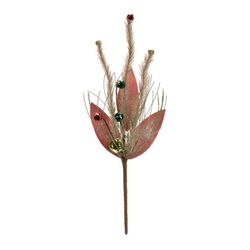 Good Tidings Gold/Red Bells/Leaf Stem 18 in.