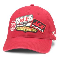 Ace Vintage Threads Iconic Vintage Baseball Cap Red One Size Fits Most