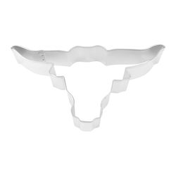 R&M International Longhorn 3 in. W X 6 in. L Cookie Cutter Silver 1 pc