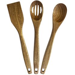 Totally Bamboo Brown Acacia Wood Utensil Set
