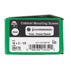 HILLMAN No. 10 X 2-1/2 in. L Phillips Black Phosphate Coarse Cabinet Screws 1 pk