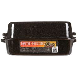 Granite Ware Porcelain Enamel Covered Roaster 25 lb Black
