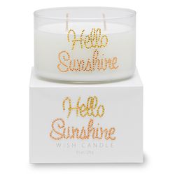 Primal Elements Gold/White Hello Sunshine Scent 2 Wick Candle/Gift Box