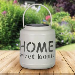 Exhart WindyWing White Metal 7 in. H X 6 in. L X 6 in. W Home Sweet Home Lantern