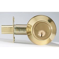 Home Plus Polished Brass Brass Single Cylinder Deadbolt