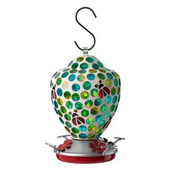 Glitzhome Glass Bird Feeder