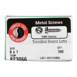 HILLMAN No. 8 Ga. X 1 in. L Slotted Hex Washer Head Sheet Metal Screws 100 pk