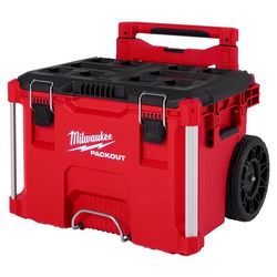 Milwaukee Packout 22 in. Rolling Low Profile Handle Tool Box Black/Red