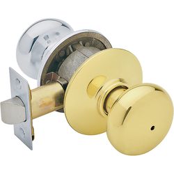 Schlage Plymouth Modern Bright Brass/Bright Chrome Privacy Lock