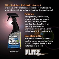 Flitz No Scent Stainless Steel Cleaner and Polish Liquid 16 oz