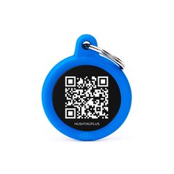 MyFamily Hushtag Plus Blue QR Code Circle Aluminum Cat/Dog Pet Tags