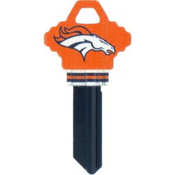 HILLMAN NFL Denver Broncos House/Office Key Blank 68 Single For Schlage Locks Multicolored