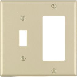 Leviton Decora Ivory 2 gang Thermoset Plastic Decorator/Toggle Wall Plate 1 pk