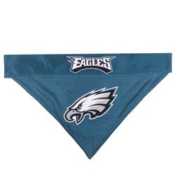 Pets First Blue/White Philadelphia Eagles Cotton/Nylon Dog Collar Bandana Small/Medium