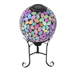 Alpine Pink Glass 13 in. H Solar Gazing Ball
