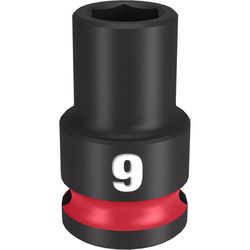 Milwaukee Shockwave 9 mm X 3/8 in. drive Metric 6 Point Standard Impact Socket 1 pc