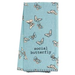 Karma Fiona Blue Cotton Butterfly Tea Towel 1 pk