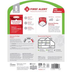 First Alert 10-Year Battery Photoelectric Slim Smoke and Carbon Monoxide Detector 1 each