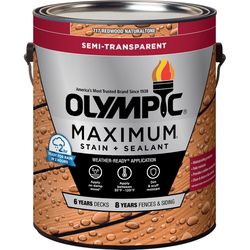 Olympic Maximum Semi-Transparent Semi-Gloss Redwood Natural Tone Oil-Based Acrylic Stain and Sealant