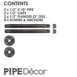 STZ Black Steel Shelf Bracket 8 in. L
