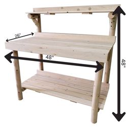 Lakeland Mills 48 in. H Natural Wood Cedar Potting Bench