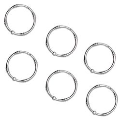 Zenna Home Chrome Silver Metal Shower Curtain Rings 12 pk