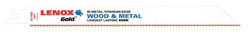 LENOX Gold 8 in. Bi-Metal Reciprocating Saw Blade 10 TPI 5 pk