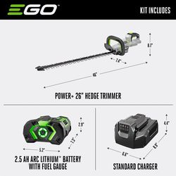 EGO Power+ HT2601 26 in. 56 V Battery Hedge Trimmer Kit (Battery & Charger)