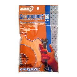 Gloveworks Nitrile Disposable Gloves One Size Fits Most Orange Powder Free 6 pk
