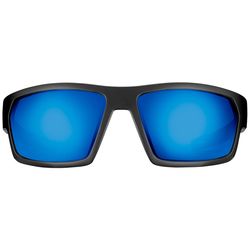 Flying Fisherman Groves Sunglasses Unisex Matte Black Frame Smoke Blue Mirror Lens Polarized