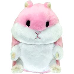 Petsport Tiny Tots For Dog Pink/White Plush Fat Hamster Dog Toy Small 1 pk