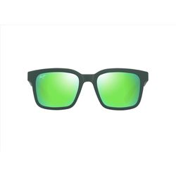 Maui Jim Opiopio Asian Fit Sunglasses Unisex Matte Green w/Greens Grad Int Frame Maui Green Lens Pol