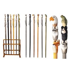 Diamond Visions Assorted Animal Walking Stick Wood Black 6 pc
