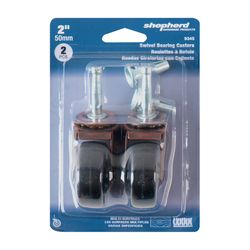 Shepherd Hardware 2 in. D Swivel Soft Rubber Caster 80 lb 2 pk