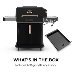 Ninja FlexFlame ProConnect 3 Burner Liquid Propane Grill and Smoker Black with Griddle Accessory