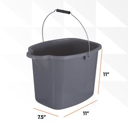 Superio Brand 17 qt Bucket Gray