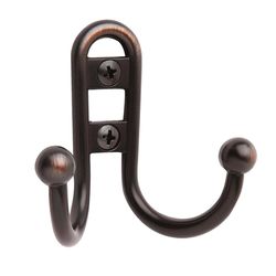 Amerock 2-3/4 in. L Bronze Zinc Small Double Prong Hook 1 pk