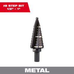 Milwaukee #8 X 6 in. L Black Oxide Step Drill Bit 3-Flat Shank 1 pc